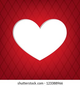 white heart on a red background. vector eps10