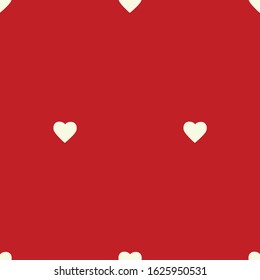 White heart on red background. Vector
