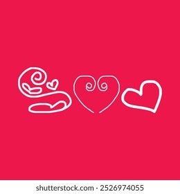a white heart with a white heart on a red background.