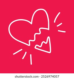 Un corazón blanco con un corazón blanco sobre un fondo rojo.