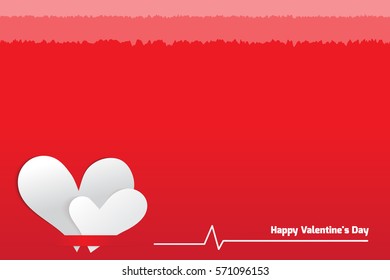 white heart on red background, valentine's day