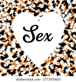 white heart on a seamless animal print design