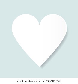 white heart  in paper design concept on blue background.vector illustration