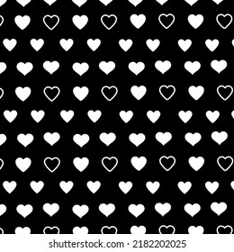 White Heart Pattern in Black Background