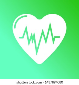 White heart with pulse. Poster for world heart day.