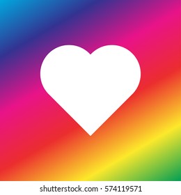 white heart with Rainbow spectrum background for Valentine's day - the equlization symbol of LGBT