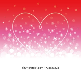 White heart in a red background 