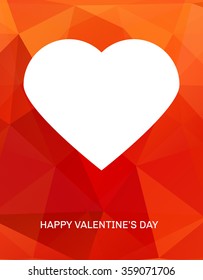 White heart. The red geometric vector. Design template for Valentine's Day.