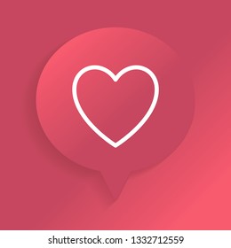 White heart in a redspeech bubble vector