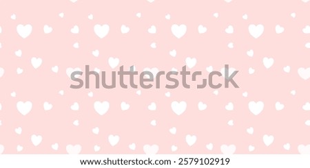 White Heart Seamless Pattern on Pink Background. Love romantic theme. Pattern hearts with Love for Valentine's Day. Valentines day background. Vector abstract texture with small hearts