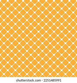 White heart shape linked with white line square on orange background. Happy Valentine's day. Heart pattern on orange backdrop.