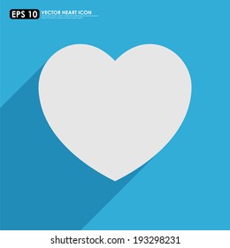 White heart shape on blue background