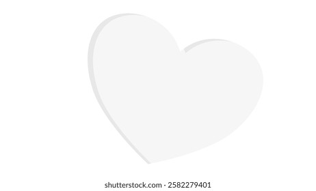 white heart shape paper cut on the gray pastel background. Space for text. blank zone for fill text or font. valentine day festival.