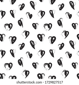 White Heart shaped Valentine’s Day seamless pattern background for fashion textiles, graphics