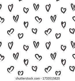 White Heart shaped Valentine’s Day seamless pattern background for fashion textiles, graphics