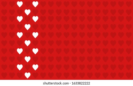 white heart shapes on red, happy valentine's day vector background