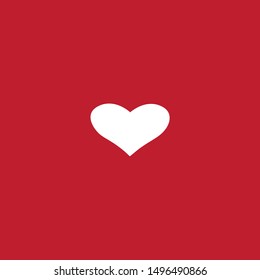 white heart sign on a red background,
vector illustration