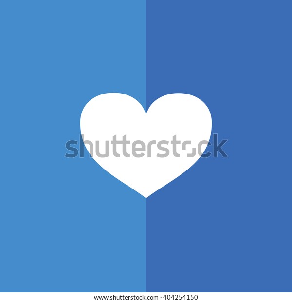 White Heart Symbol Vector Illustration Blue Stock Vector (Royalty Free