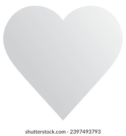 White heart for text decoration on transparent background