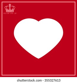 White  Heart valentine icon set vector illustration