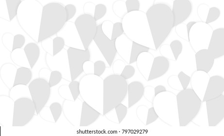 White Heart Vector Background