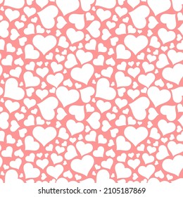 Fondo vectorial del corazón blanco. Diseño de moda de textura cardíaca sin inconvenientes.