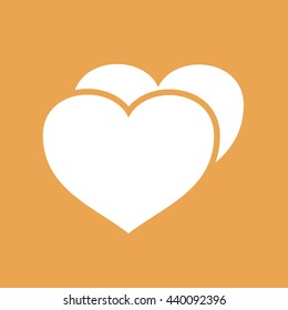 White heart vector icon illustration