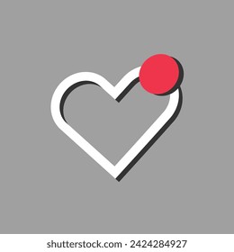 white hearth love notification vector