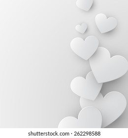 White hearts abstract background