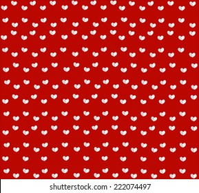 White hearts background on red screen; indicate the endless love of sender 