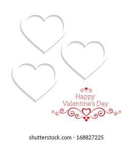 White hearts on a white background
