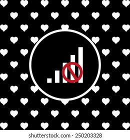 White hearts on a black background