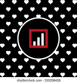 White hearts on a black background