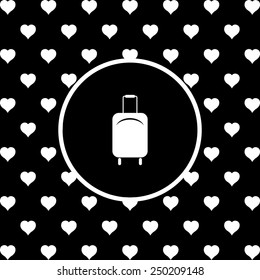 White hearts on a black background