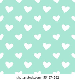 White hearts on blue background illustration
