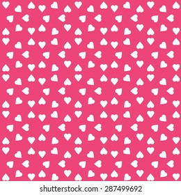 White hearts on pink background