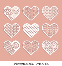 white hearts on the pink background