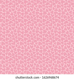 White hearts on a red background. Seamless pattern. Ready template for design, postcards, print, poster, party, Valentine's day, vintage textile.
