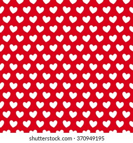 White hearts on red background