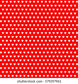 White hearts on red background pattern, vector design