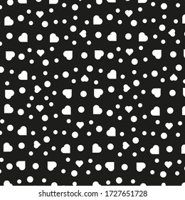 White hearts pattern, gray background