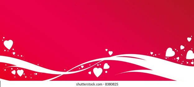 white hearts an red background