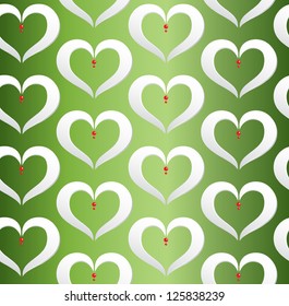 White hearts  seamless pattern