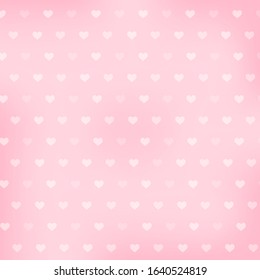 White hearts seamless pattern, pink background, vector illustration
