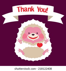 White Hedgehog celebrating Birthday.Greeting card. Baby Shower. Template design can be used for packaging, invitations,Birthday decoration, bag template, print for mag cup and etc.