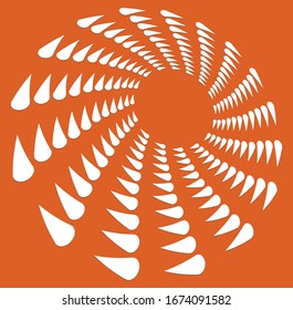 forma blanca helicoidal, espiral, rizada y rizada. espiral, giratoria, ilustración giratoria. elemento de diseño de dos líneas sobre fondo monocromo de un solo color. helix, voluto