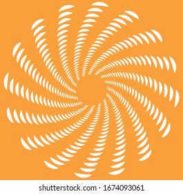 weiß helical, spiraling, curl und curly form. spiralförmig, wirbel, wirbelnde Abbildung. Garndesign-Element auf einfarbigem, einfarbigem Hintergrund, Hintergrund. Helix, Volt