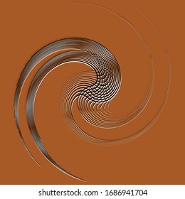 forma blanca helicoidal, espiral, rizada y rizada. espiral, giratoria, ilustración giratoria. elemento de diseño de dos líneas sobre fondo monocromo de un solo color. helix, voluto