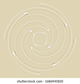 white helical, spiraling, curl and curly shape. spiral, twirl, swirl illustration. twine design element over single-color, monochrome background, backdrop. helix, volute
