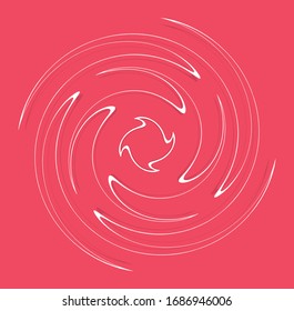 forma blanca helicoidal, espiral, rizada y rizada. espiral, giratoria, ilustración giratoria. elemento de diseño de dos líneas sobre fondo monocromo de un solo color. helix, voluto